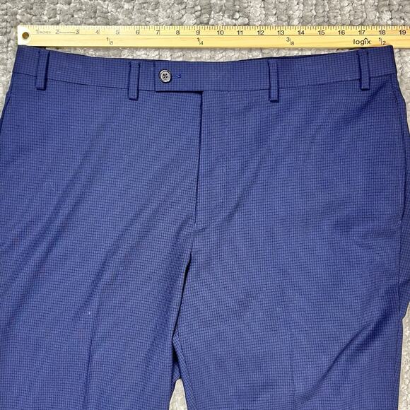 Lauren Ralph Lauren Dress Trouser Pants Mens 36x32 Navy Black Houndstooth Preppy - Picture 5 of 8